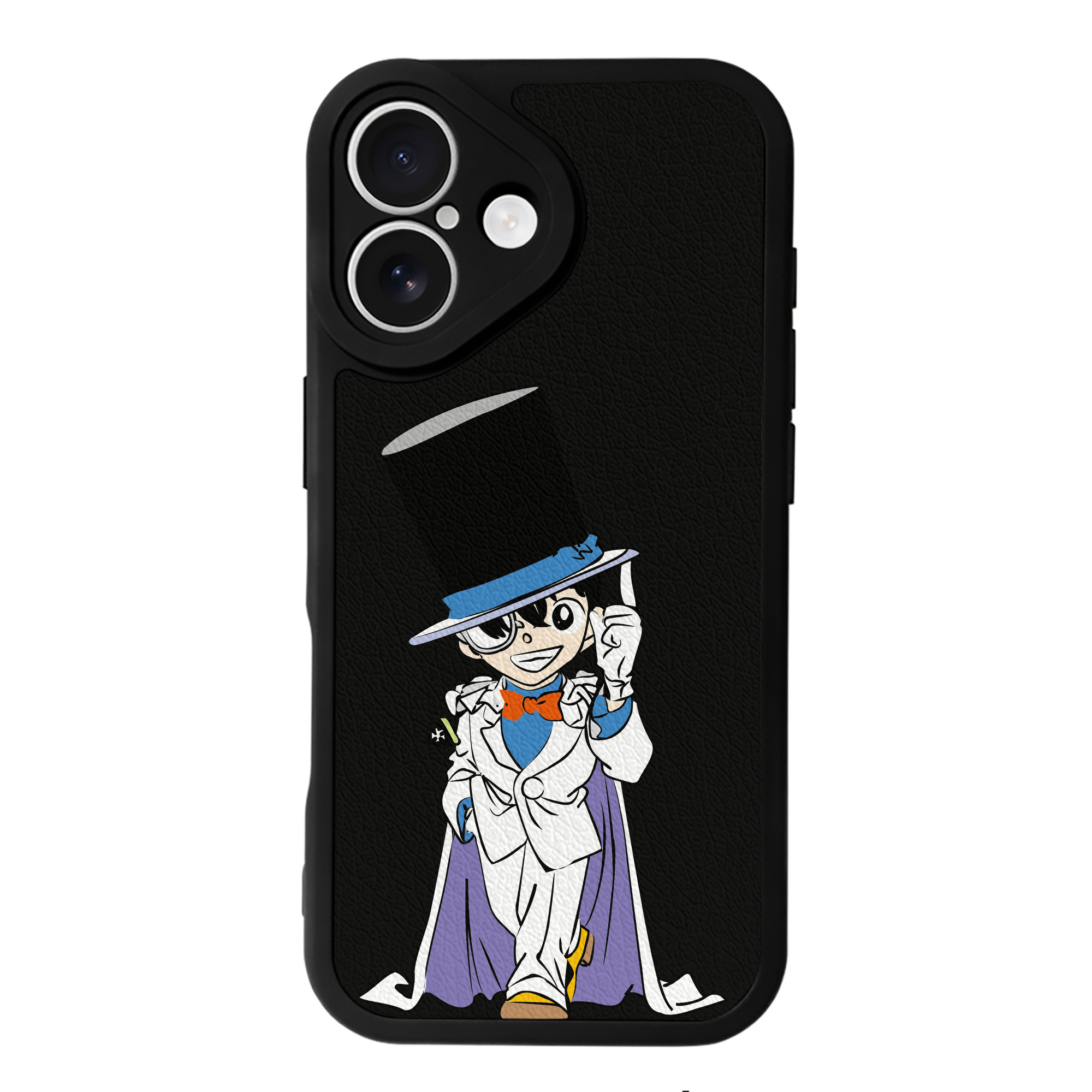 （画像用） 名探偵コナン 江戸川 コナン Detective Conan Conan Edogawa 【iPhone 16シリーズ対応】シリコンスマホケース（レザー調） 材質：シリコン